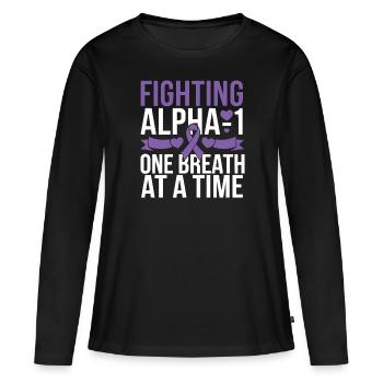 Trouble de la conscience du déficit en alpha-1 antitrypsine - T-shirt manches longues Premium bio Femme - noir - Devant - Julia (174cm)