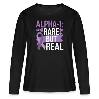 Trouble de la conscience du déficit en alpha-1 antitrypsine - T-shirt manches longues Premium bio Femme - noir - Devant - Julia (174cm)