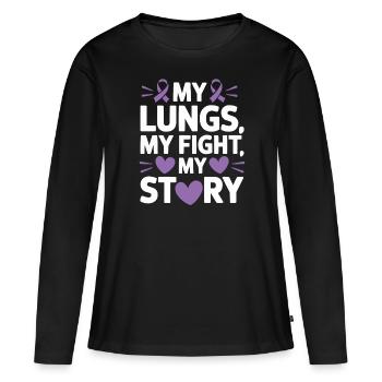 Trouble de la conscience du déficit en alpha-1 antitrypsine - T-shirt manches longues Premium bio Femme - noir - Devant - Julia (174cm)