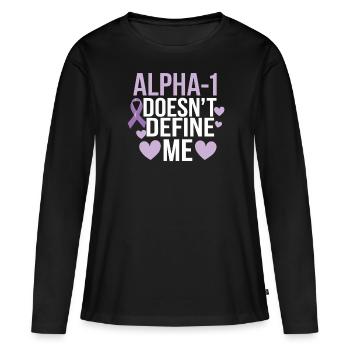 Trouble de la conscience du déficit en alpha-1 antitrypsine - T-shirt manches longues Premium bio Femme - noir - Devant - Julia (174cm)