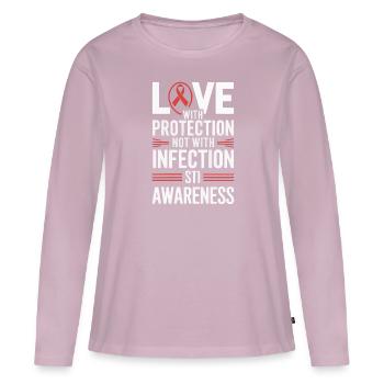 STI Awareness Sexually Transmitted Infections - Women's Premium Organic Long Sleeve Shirt - dusky pink - Front - Julia (174cm)