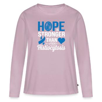 Histiocytosis Awareness Blood Disease Blue Ribbon - Women's Premium Organic Long Sleeve Shirt - dusky pink - Front - Julia (174cm)