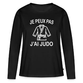 Je Peux Pas J'ai Judo - T-shirt manches longues Premium bio Femme - noir - Devant - Julia (174cm)