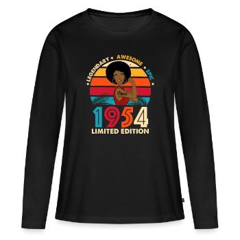 Women's Birthday 1954 awesome limited edition - Women's Premium Organic Long Sleeve Shirt - black - Front - Julia (174cm)