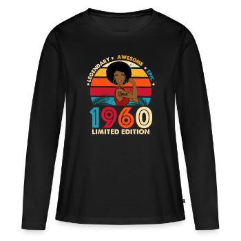 Legendary Woman 1960 limitierte Edition - Frauen Premium Bio Langarmshirt - Schwarz - Vorne - Julia (174cm)