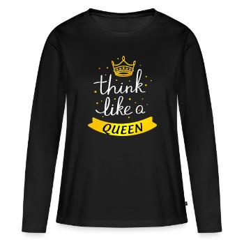 Think like a queen - Women's Premium Organic Long Sleeve Shirt - black - Front - Julia (174cm)