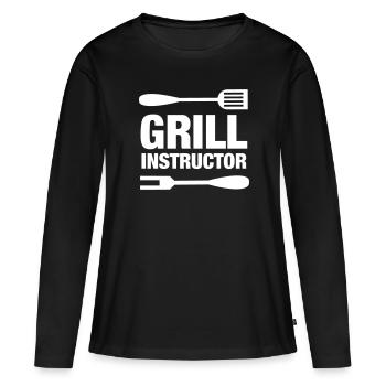 Grill Instructor grillen Barbecue Grillmeister - Frauen Premium Bio Langarmshirt - Schwarz - Vorne - Julia (174cm)