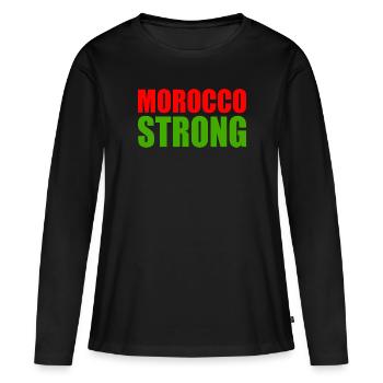 Morocco strong - T-shirt manches longues Premium bio Femme - noir - Devant - Julia (174cm)