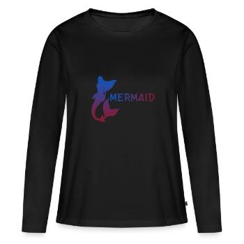 Sirène ... sirène - T-shirt manches longues Premium bio Femme - noir - Devant - Julia (174cm)