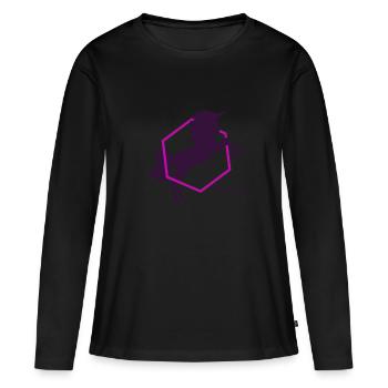 Une Licorne - Une Licorne - T-shirt manches longues Premium bio Femme - noir - Devant - Julia (174cm)