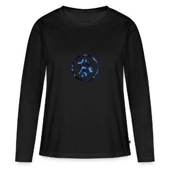 Bitcoin - T-shirt manches longues Premium bio Femme - noir - Devant - Julia (174cm)