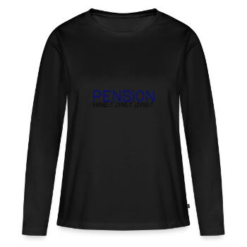 pensioner - Frauen Premium Bio Langarmshirt - Schwarz - Vorne - Julia (174cm)