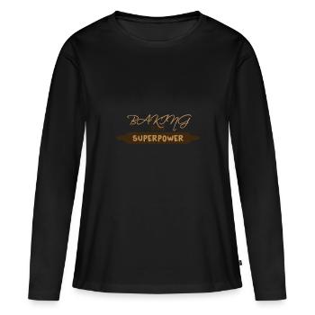 Baking - baking - Women's Premium Organic Long Sleeve Shirt - black - Front - Julia (174cm)