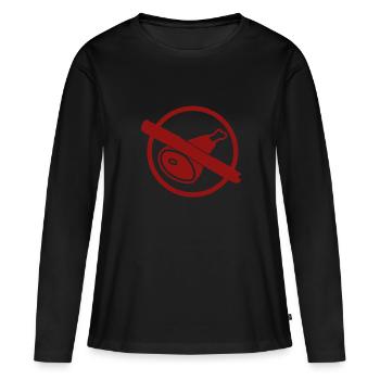 Végétalien sans viande - végétalien sans viande - T-shirt manches longues Premium bio Femme - noir - Devant - Julia (174cm)
