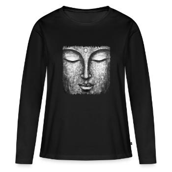 Buddha - Frauen Premium Bio Langarmshirt - Schwarz - Vorne - Julia (174cm)