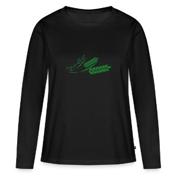 Agriculture avec fougère - agriculture avec fougère - T-shirt manches longues Premium bio Femme - noir - Devant - Julia (174cm)