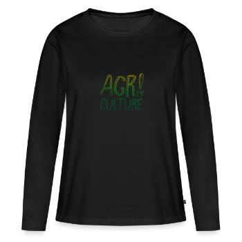 Agriculture - Agriculture - T-shirt manches longues Premium bio Femme - noir - Devant - Julia (174cm)