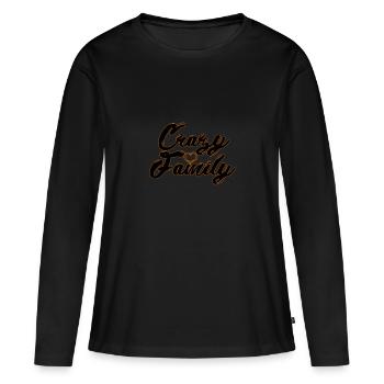 Crazy family - verrückte Familie - Frauen Premium Bio Langarmshirt - Schwarz - Vorne - Julia (174cm)
