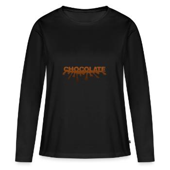 chocolat - chocolat - T-shirt manches longues Premium bio Femme - noir - Devant - Julia (174cm)