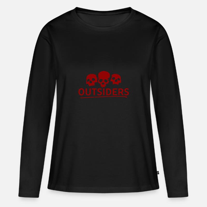 outsider - Außenseiter - Frauen Premium Bio Langarmshirt - Schwarz