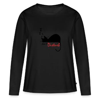 dormir, ne pas déranger - dormir, ne pas déranger - T-shirt manches longues Premium bio Femme - noir - Devant - Julia (174cm)