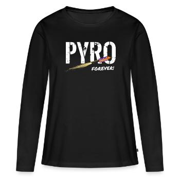 Fusée Pyro Forever - T-shirt manches longues Premium bio Femme - noir - Devant - Julia (174cm)