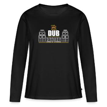 Dub Reggae Lion - T-shirt manches longues Premium bio Femme - noir - Devant - Julia (174cm)