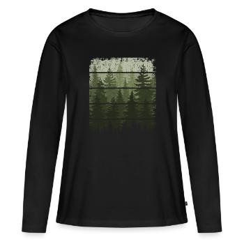 Trees Wildlife Nature Lover Forest Outdoor - Women's Premium Organic Long Sleeve Shirt - black - Front - Julia (174cm)