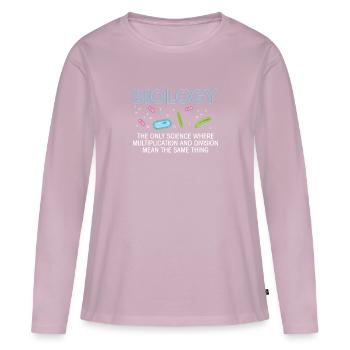 Biologie - T-shirt manches longues Premium bio Femme - rose poudré - Devant - Julia (174cm)