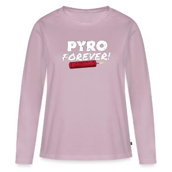 Pyro pour toujours - T-shirt manches longues Premium bio Femme - rose poudré - Devant - Julia (174cm)