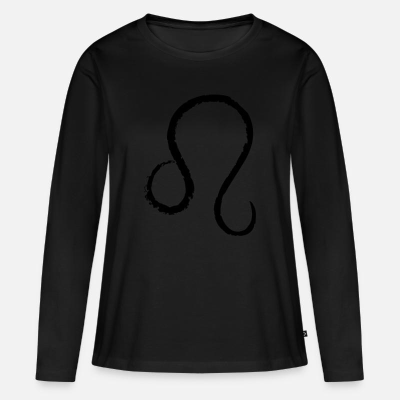 Sternzeichen Löwe - Leo - Frauen Premium Bio Langarmshirt - Schwarz