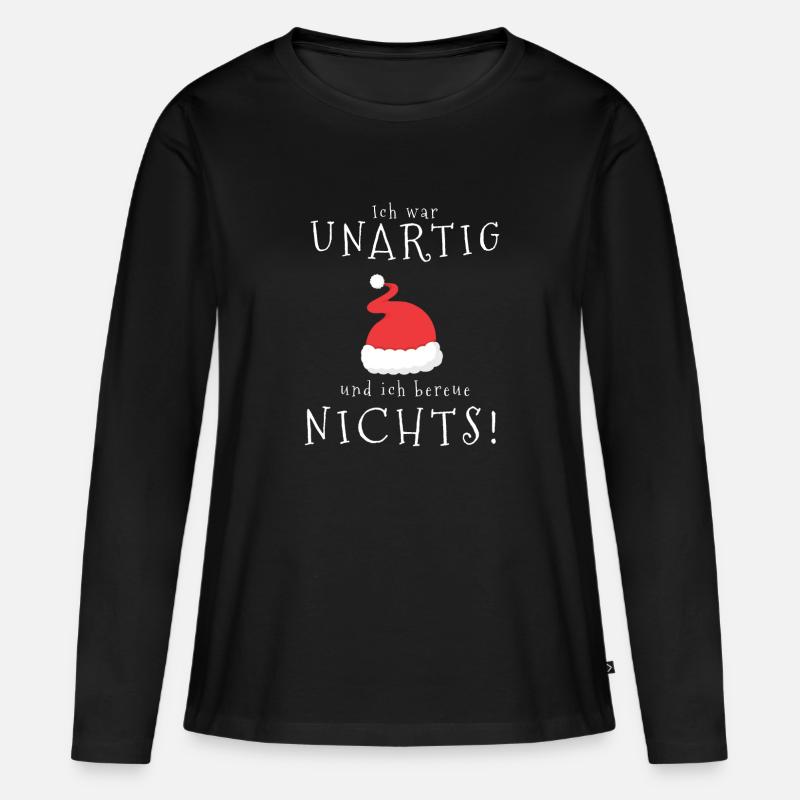 Weihnachten - Frauen Premium Bio Langarmshirt - Schwarz