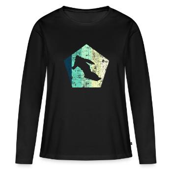 Snowboarding - Frauen Premium Bio Langarmshirt - Schwarz - Vorne - Julia (174cm)