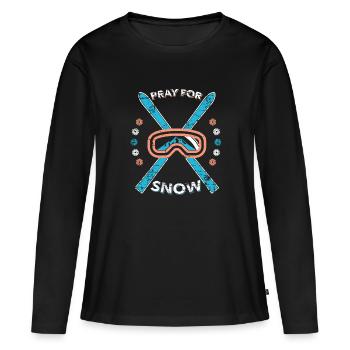 Skiing Skiing Skiing Skiing Skiing - Women's Premium Organic Long Sleeve Shirt - black - Front - Julia (174cm)