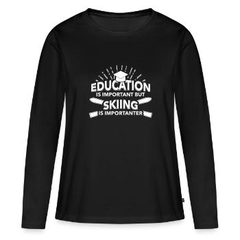 Skiing Skiing Skiing Skiing Skiing - Women's Premium Organic Long Sleeve Shirt - black - Front - Julia (174cm)