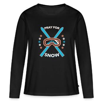 Skiing Skiing Skiing Skiing Skiing - Women's Premium Organic Long Sleeve Shirt - black - Front - Julia (174cm)