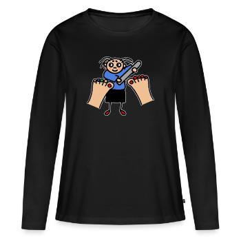 Foot Feet Podiatrist Podiatrist Beauty Cosmetics - Women's Premium Organic Long Sleeve Shirt - black - Front - Julia (174cm)