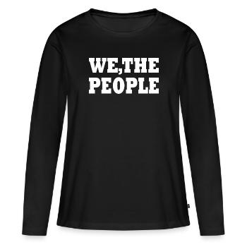 we the people - T-shirt manches longues Premium bio Femme - noir - Devant - Julia (174cm)