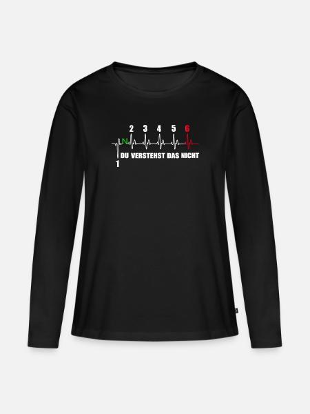 Du verstehst das nicht - Motorrad Herzschlag - 6 - Frauen Premium Bio Langarmshirt - Schwarz