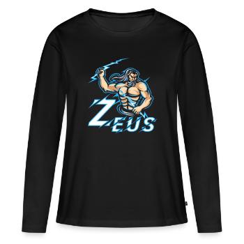 Zeus Mythologie grecque Graphique - T-shirt manches longues Premium bio Femme - noir - Devant - Julia (174cm)