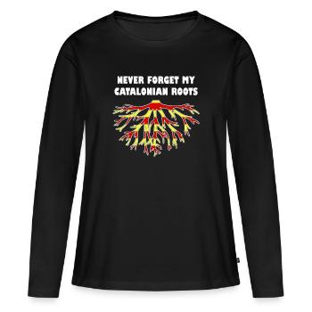 Cataluña Catalan Catalan Racines Catalogne Espagne - T-shirt manches longues Premium bio Femme - noir - Devant - Julia (174cm)