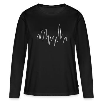 hauteurs de courbe - T-shirt manches longues Premium bio Femme - noir - Devant - Julia (174cm)