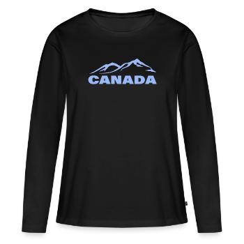 CANADA - T-shirt manches longues Premium bio Femme - noir - Devant - Julia (174cm)
