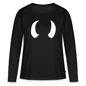 Corne Cornes Symbole Bélier - T-shirt manches longues Premium bio Femme - noir - Devant - Julia (174cm)