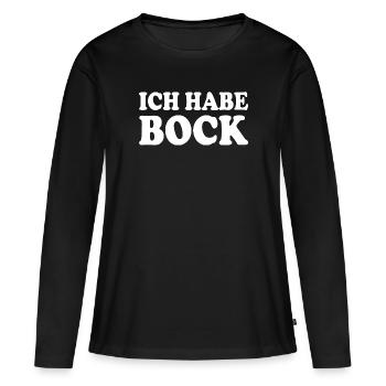 Ich habe bock - Frauen Premium Bio Langarmshirt - Schwarz - Vorne - Julia (174cm)