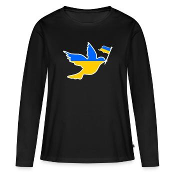 Ukraine - Frauen Premium Bio Langarmshirt - Schwarz - Vorne - Julia (174cm)