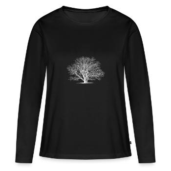 Arbre arbre - T-shirt manches longues Premium bio Femme - noir - Devant - Julia (174cm)