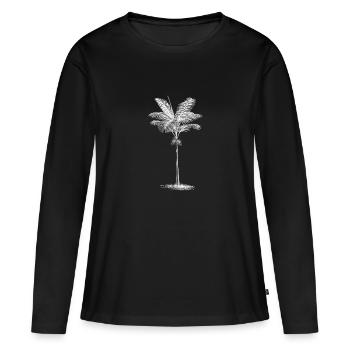 Palmier palmier - T-shirt manches longues Premium bio Femme - noir - Devant - Julia (174cm)