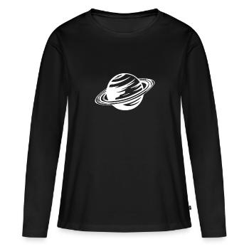 Planet Saturn - Frauen Premium Bio Langarmshirt - Schwarz - Vorne - Julia (174cm)