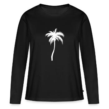 Palmier palmier - T-shirt manches longues Premium bio Femme - noir - Devant - Julia (174cm)